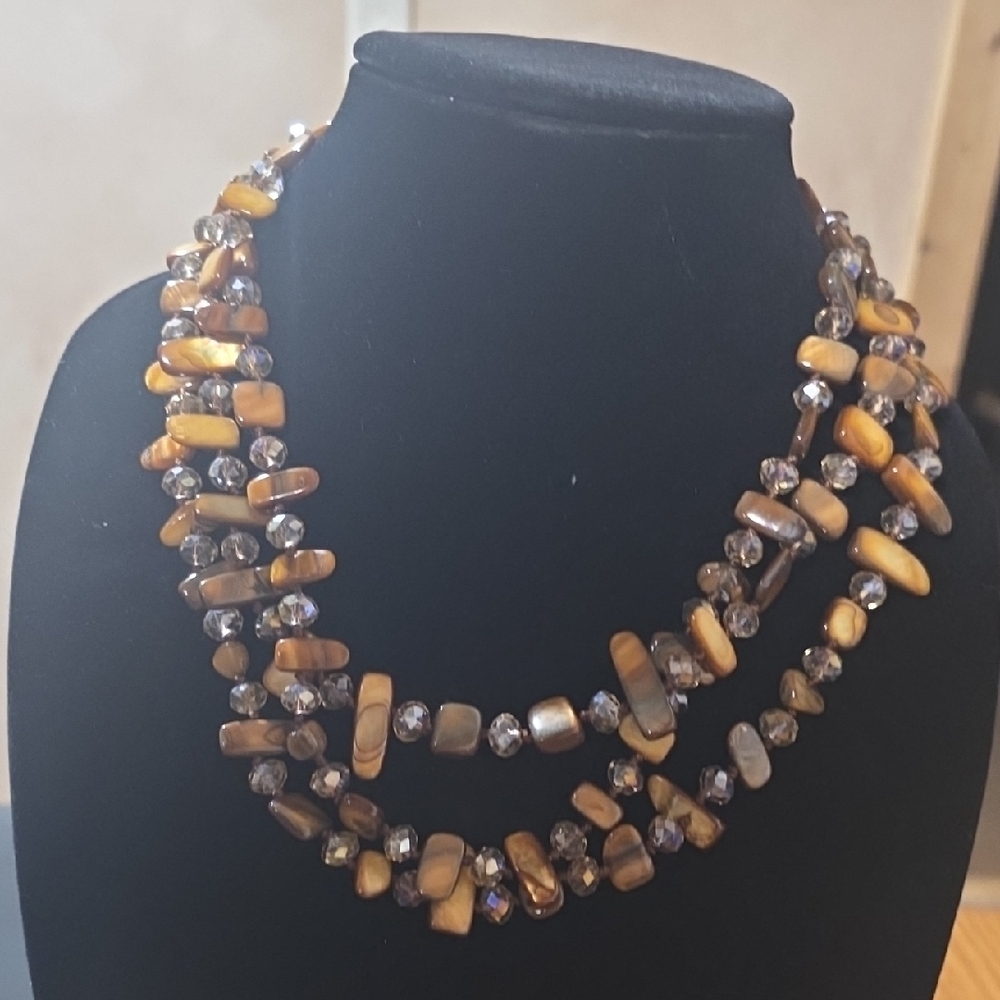Tigers Eye Multi-Strand Beaded Necklace